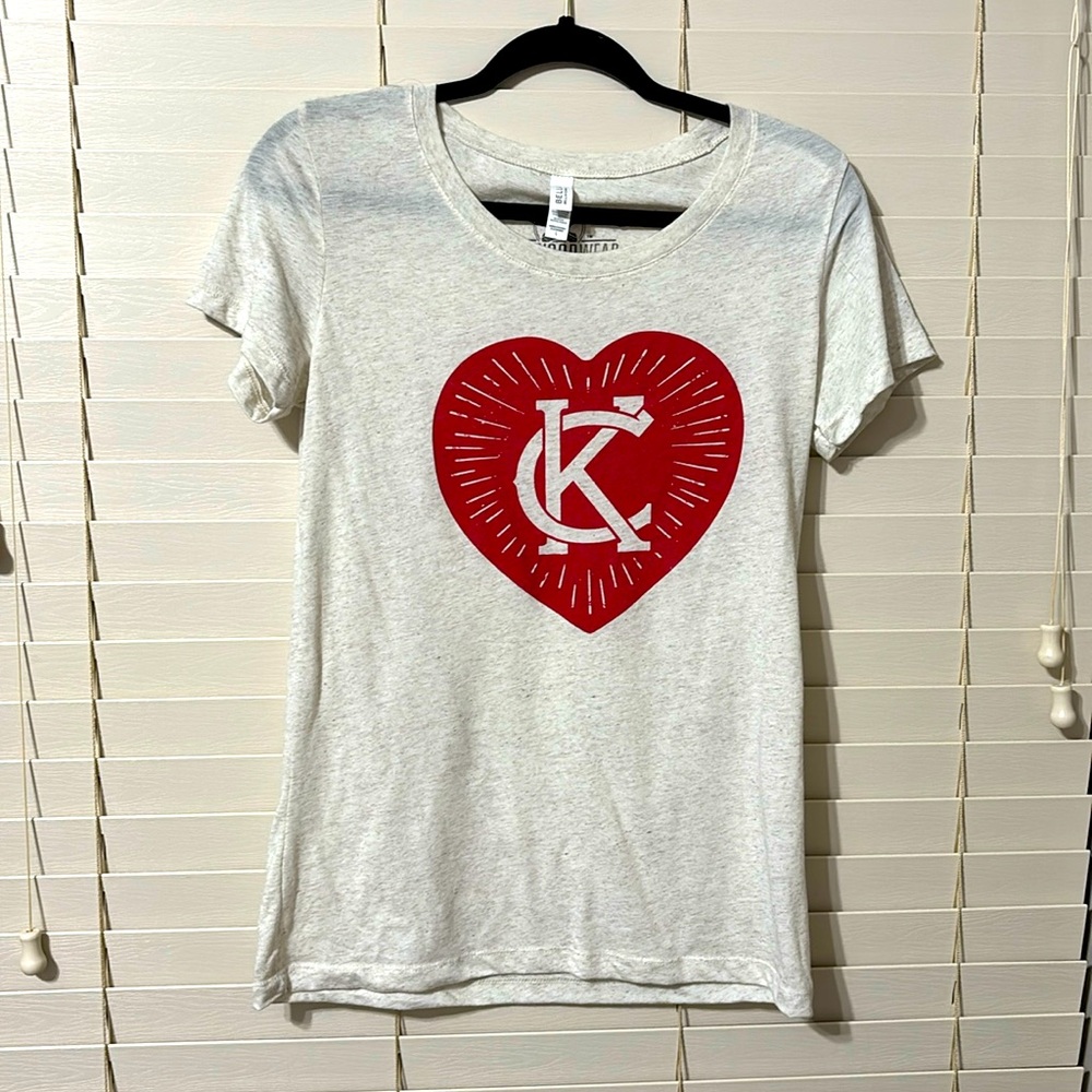 Light grey KC heart T-shirt never worn